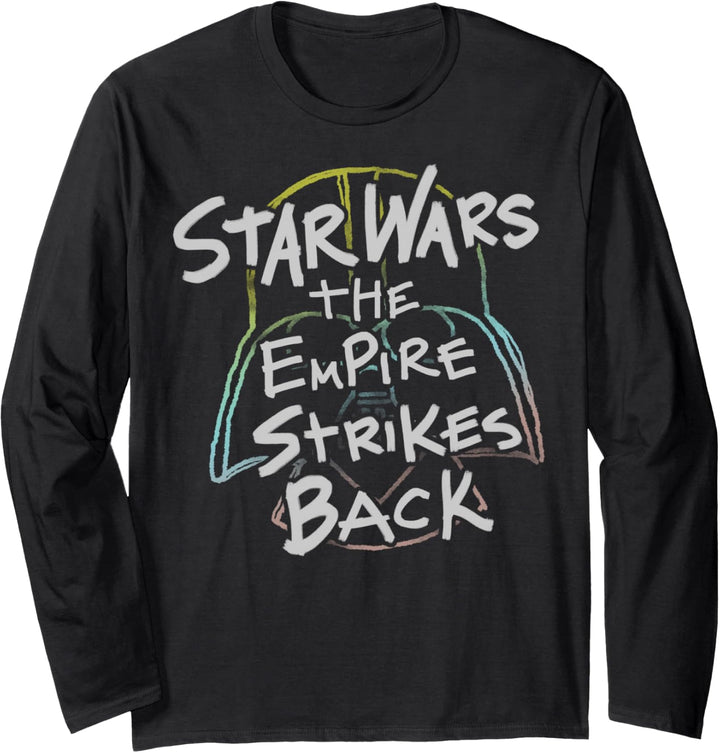 Star Wars Empire Strikes Back Rainbow Vader Helmet Langarmshirt