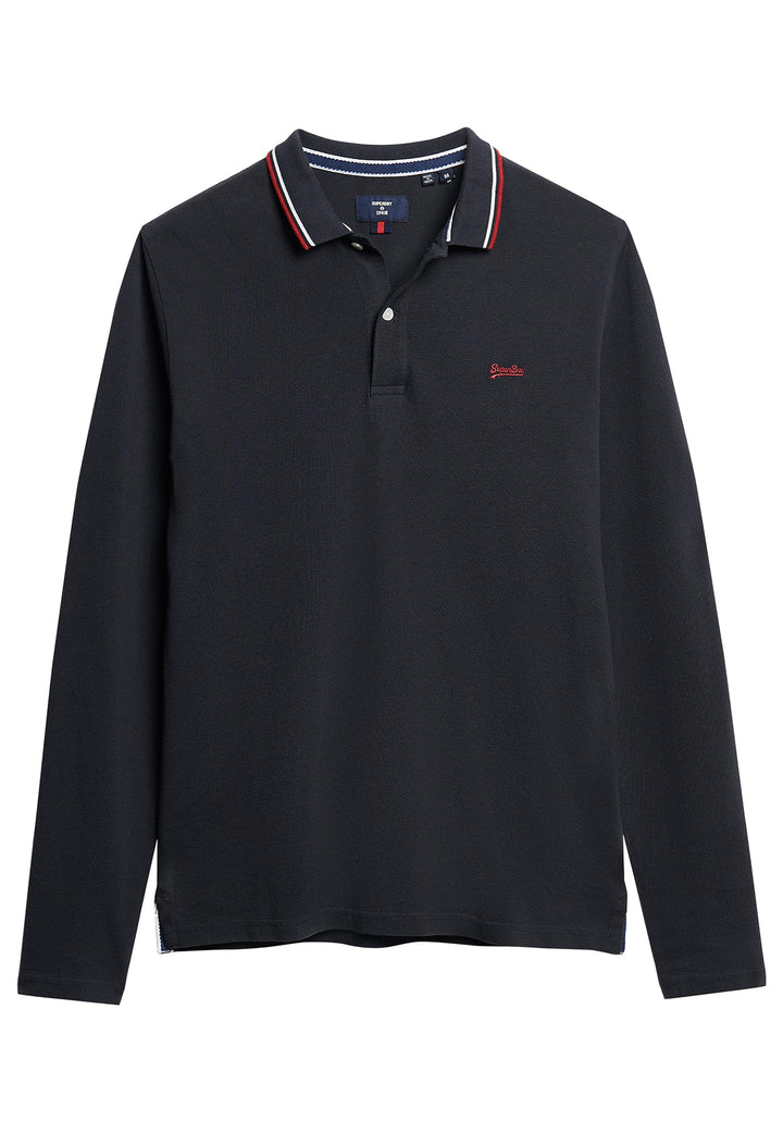 Tipped Long Sleeve Polo Shirt Kurzarm Shirt,