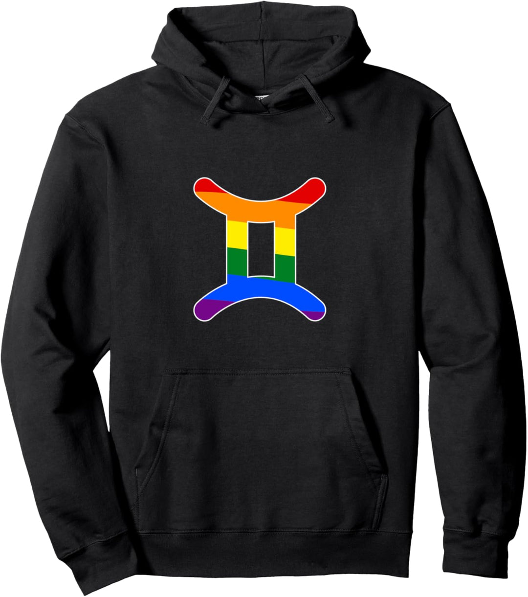Stolze Zwillinge Regenbogen Horoskop Design Pullover Hoodie