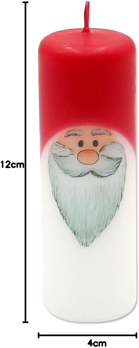 Dekohelden24 1 Packung mit 4 Adventskerzen in weiss - rot, als Wichtel, H/Ø: 12 x 4 cm. Zahlen, Zahl