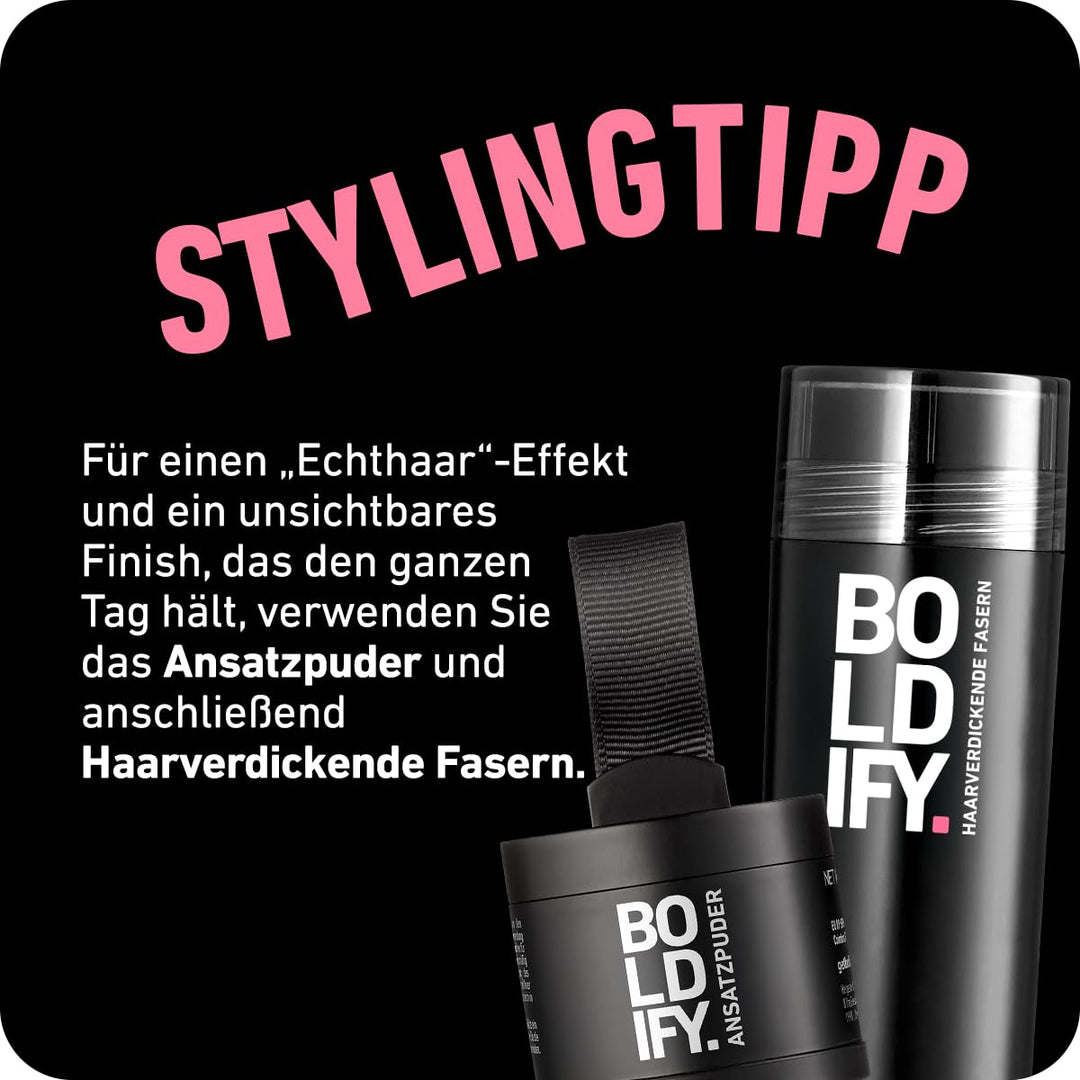 BOLDIFY Ansatzpuder - Haaransatz Ausbessern & Haarausfall Abdecken, Sofortige Grauabdeckung für 48 S