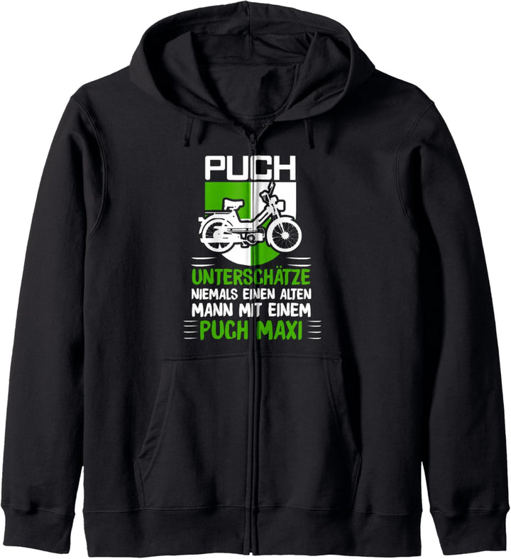 Puch Sprüche Oldtimer ALTEN MANN MIT EINEM PUCH MAXI WAPPEN Kapuzenjacke