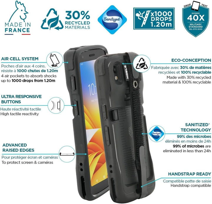Mobilis Schutzhülle für Zebra TC22 TC27, Robuste Hülle für Touchscreen-Computer Zebra TC22 & TC27 mi