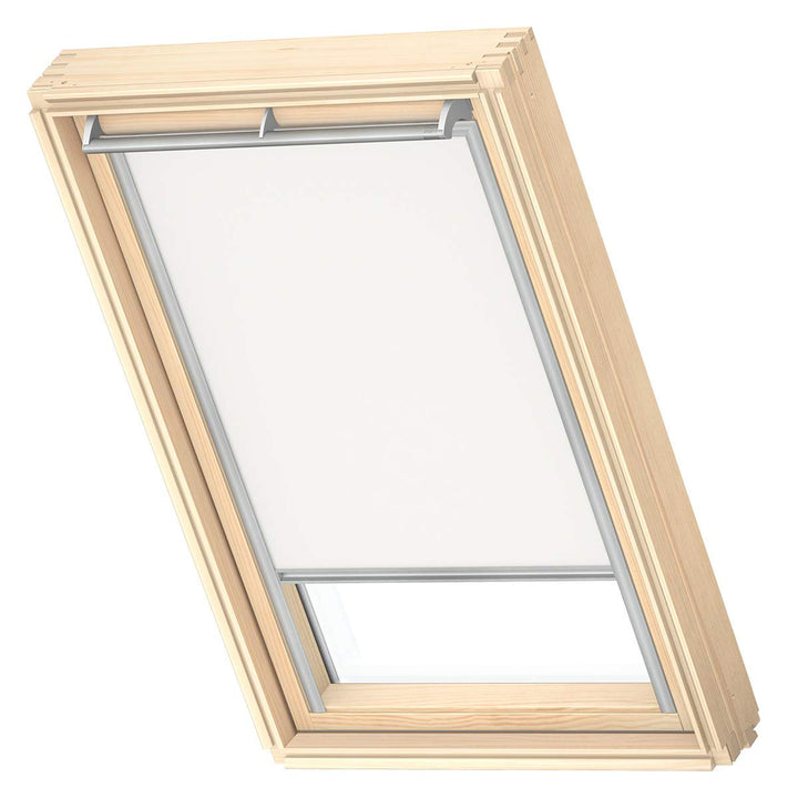 VELUX Original Dachfenster Verdunkelungsrollo für PK08, Weiss, mit Grauer Führungsschiene