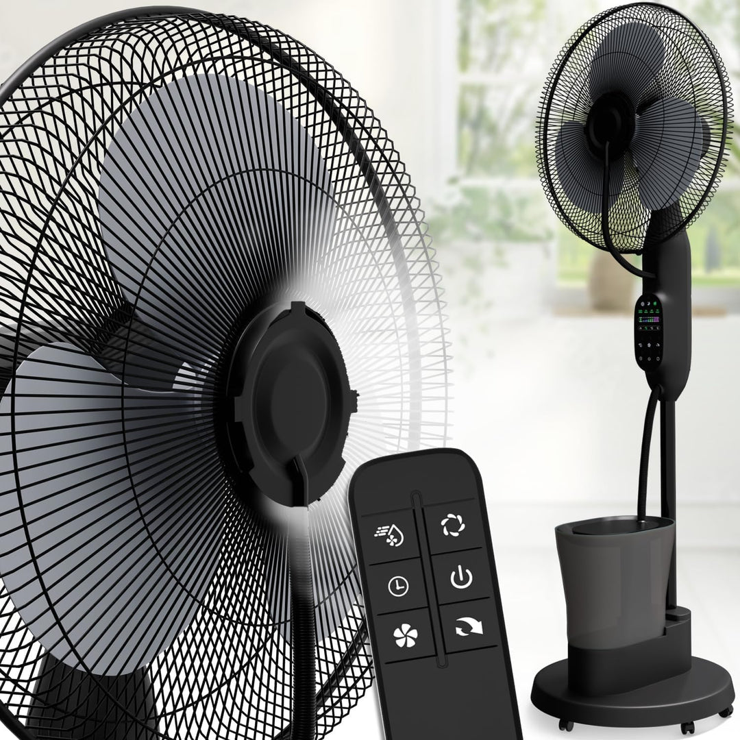 aktimeo NEU Ventilator mit Wasserkühlung, Standventilator sehr leise mit Fernbedienung, Luftkühler m
