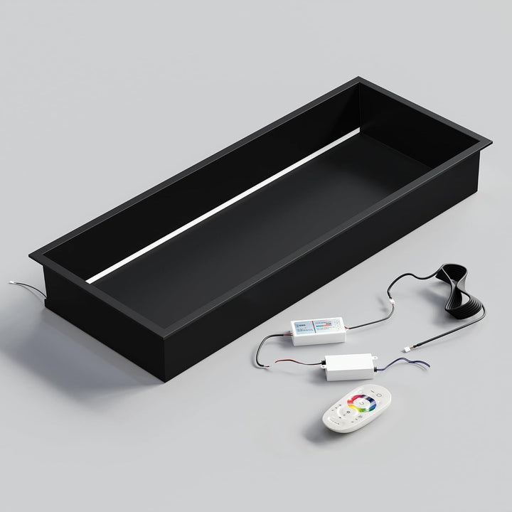 Wandnische Dusche Edelstahl mit RGB LED-Licht, Eingebettete Duschnische Schwarz Einzelregal Lagerung