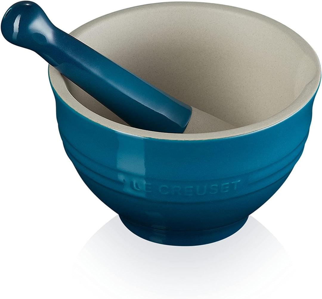 Le Creuset Mörser aus Steinzeug, 360 g, 300 ml, Deep Teal, 81209306420003, Deep Teal