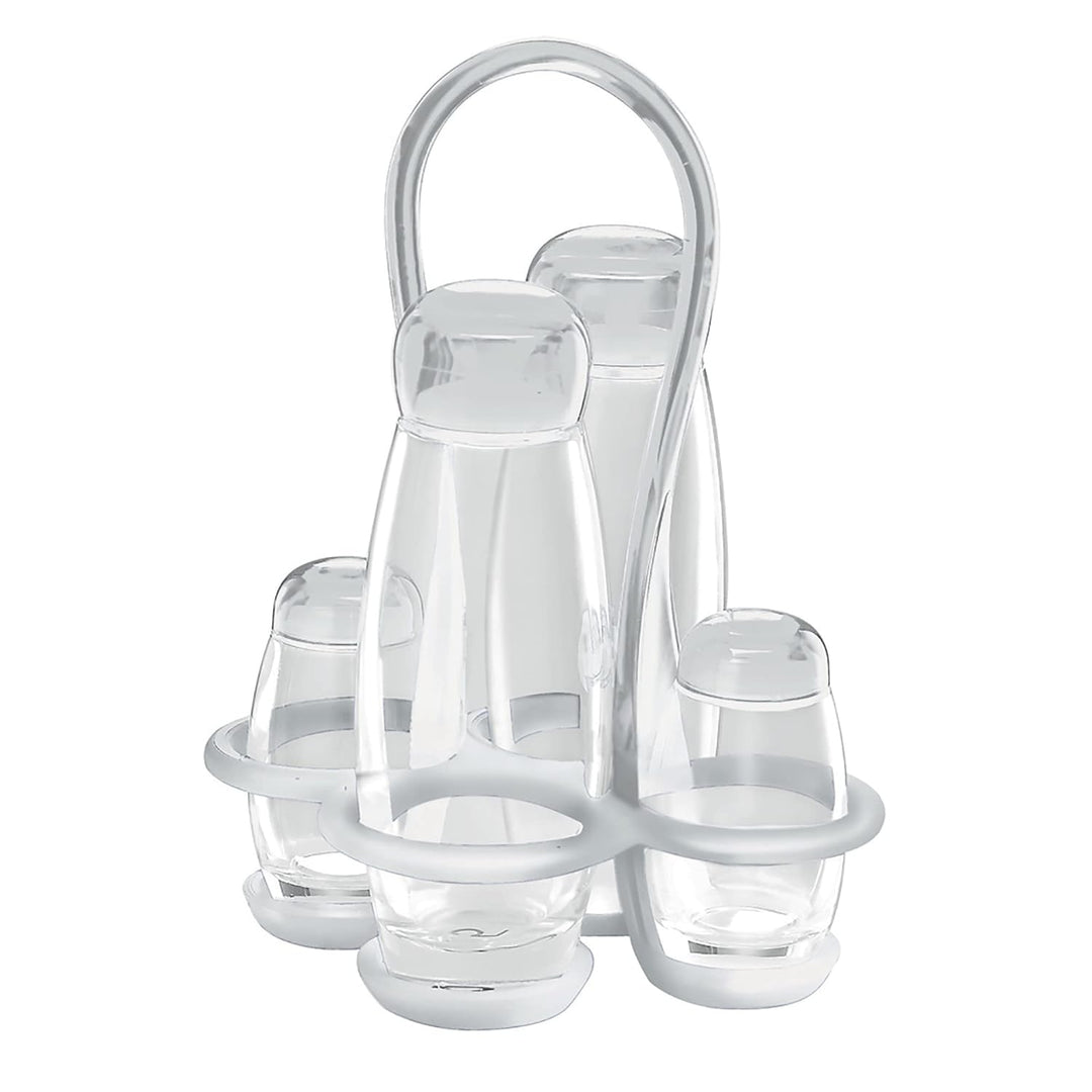 Guzzini - Gocce, Set Essig Öl Salz Pfeffer - Transparent, 17 x 15 x h22,5 cm | 180 cc, 52 cc - 23130