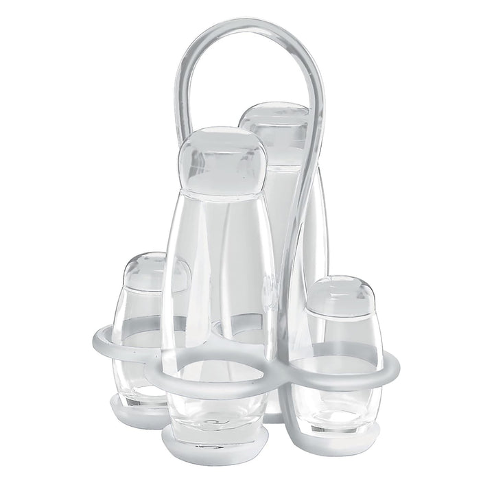 Guzzini - Gocce, Set Essig Öl Salz Pfeffer - Transparent, 17 x 15 x h22,5 cm | 180 cc, 52 cc - 23130