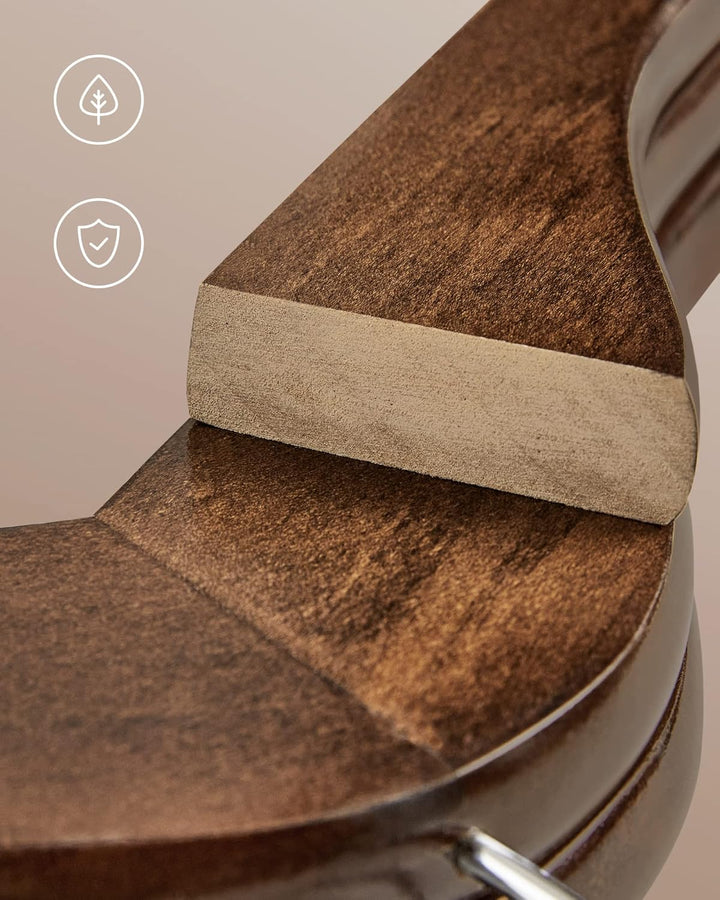 SONGMICS Kleiderbügel Holz, für Anzüge, 20er Set, Jackenbügel Massivholz, Einkerbungen im Schulterbe
