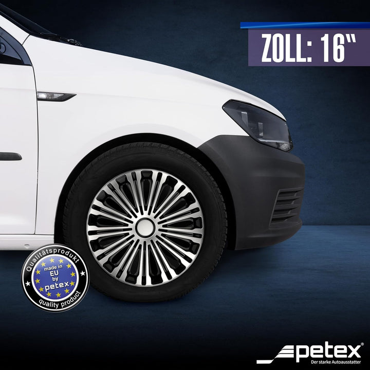 Petex Radkappen Satz 16 Zoll Volante Silber/schwarz (1350-3628)