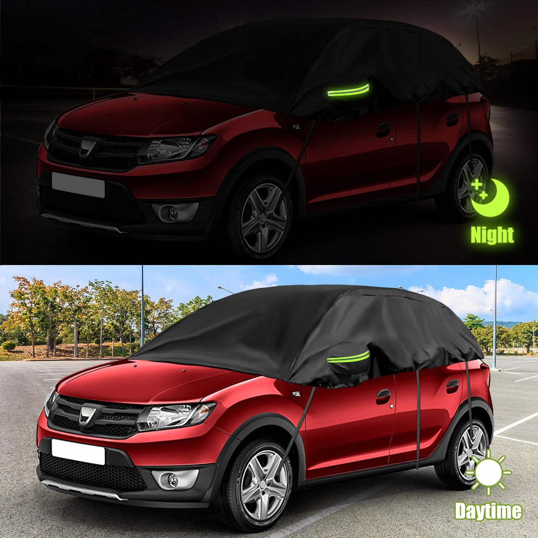 Autoabdeckung Wasserdicht Ersatz für Dacia Sandero 2012-2023, Halbgarage, Autohülle Autoplane, Windd