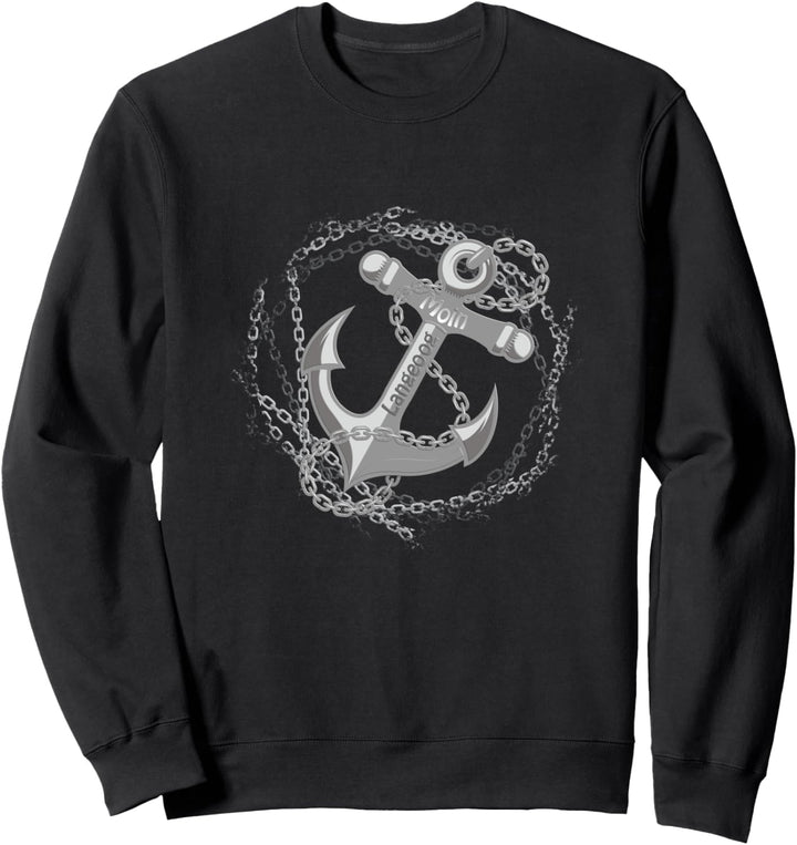 Moin Langeoog mit Anker für Strandurlaub Küste und Meer Sweatshirt