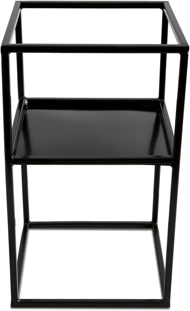 HowHomely Schwarz Blumenständer Metall - Solider und Robuster Pflanzenständer 40 x 24 x 24 cm mit Ra