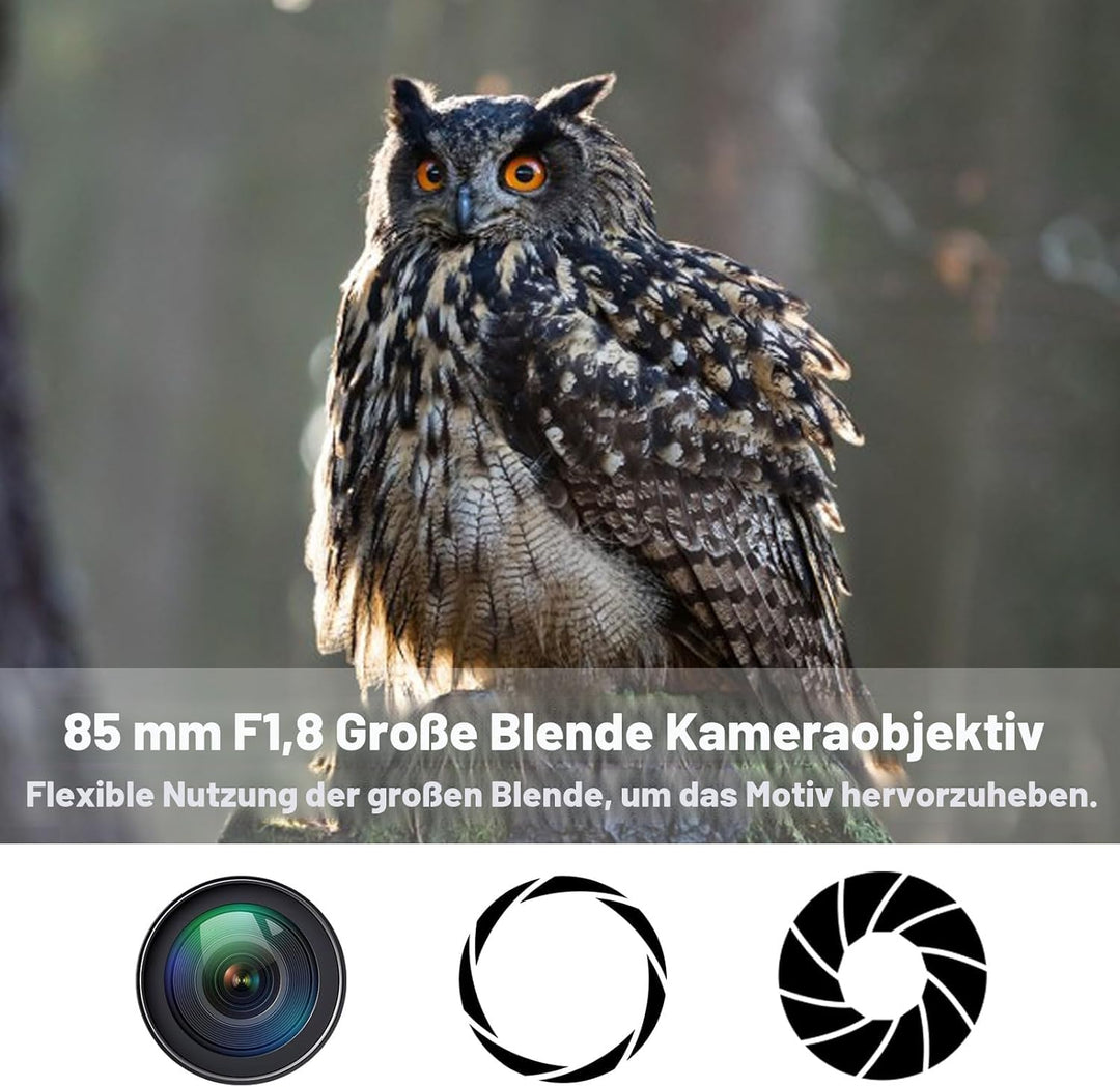F Objektiv für Nikon – 85mm f1.8 Manuelles Fokus Portraitobjektiv für Nikon DSLRs D3500 D850 D7500 D