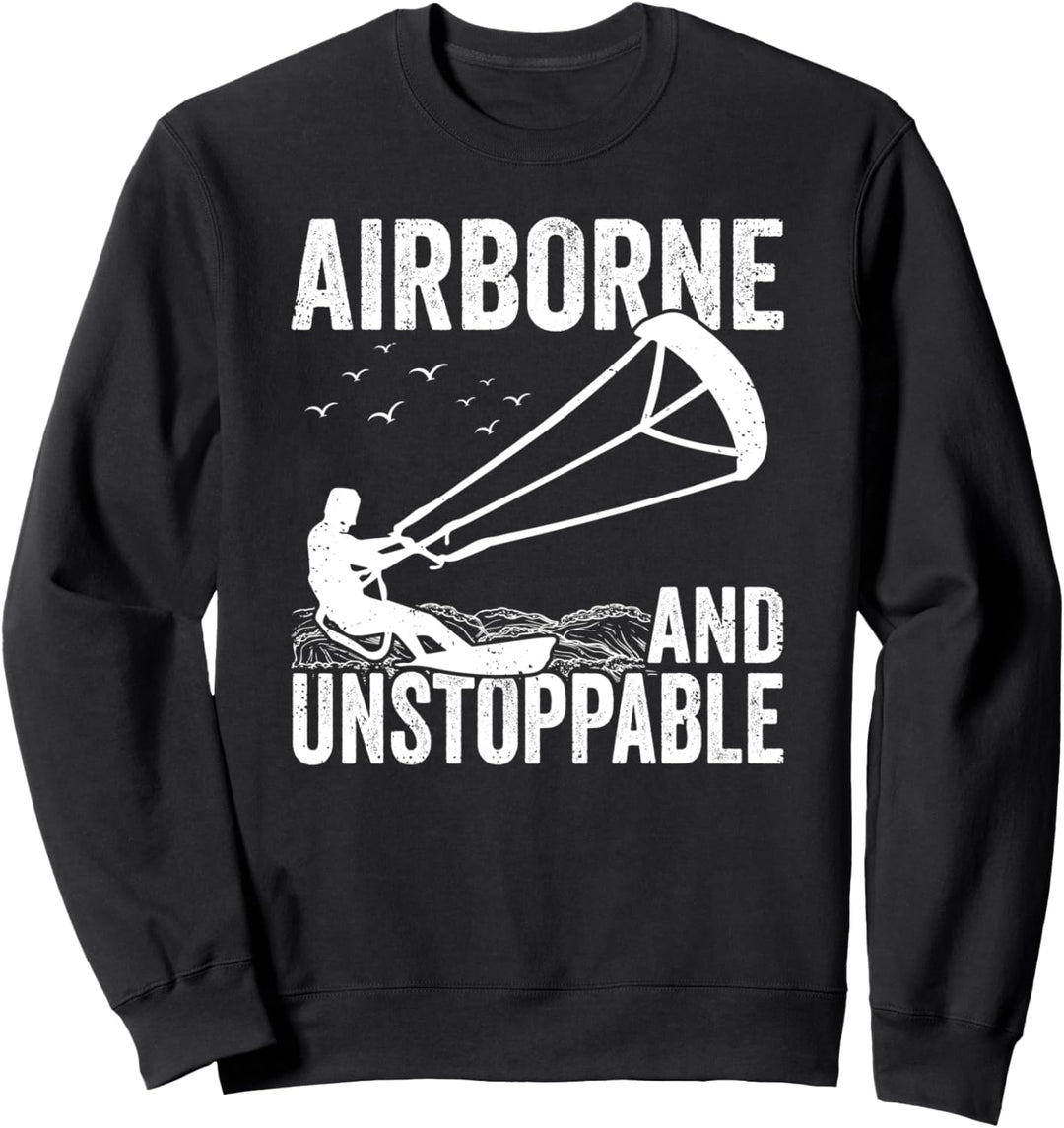 Kiteboarder Airborne Kite Surfer Kite Surfing Kiteboarding Sweatshirt
