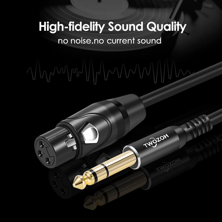 Twozoh XLR Buchse auf Klinke 6,35 mm(1/4") TRS Kabel 10M, Stereo XLR auf Klinke 6,3 Symmetrisch (Pro