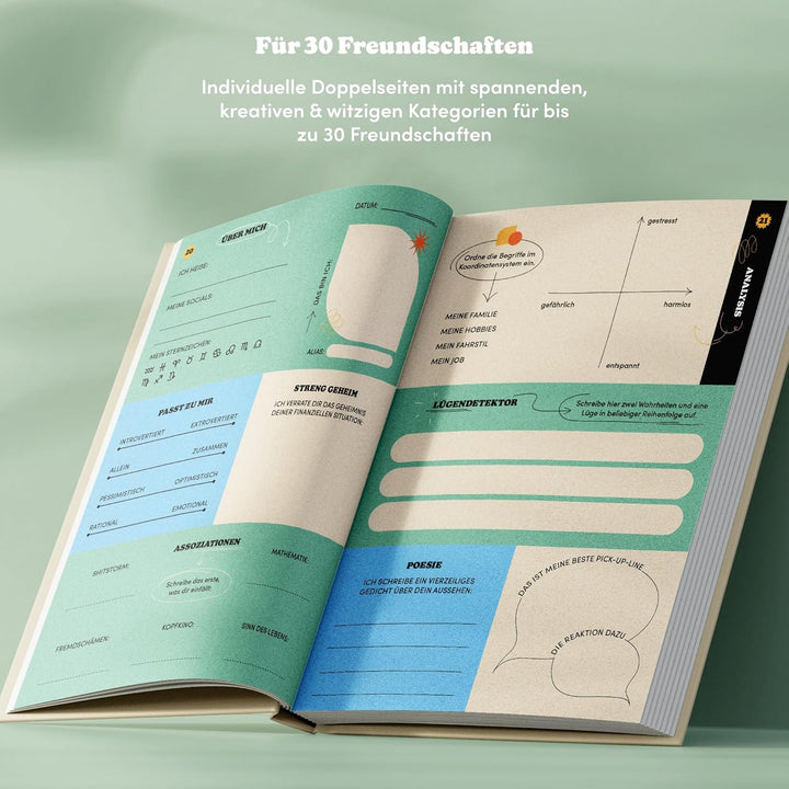 Mein Freundebuch für Erwachsene - Nostalgisches Freundebuch - Witziges Erinnerungsbuch im Retro Desi