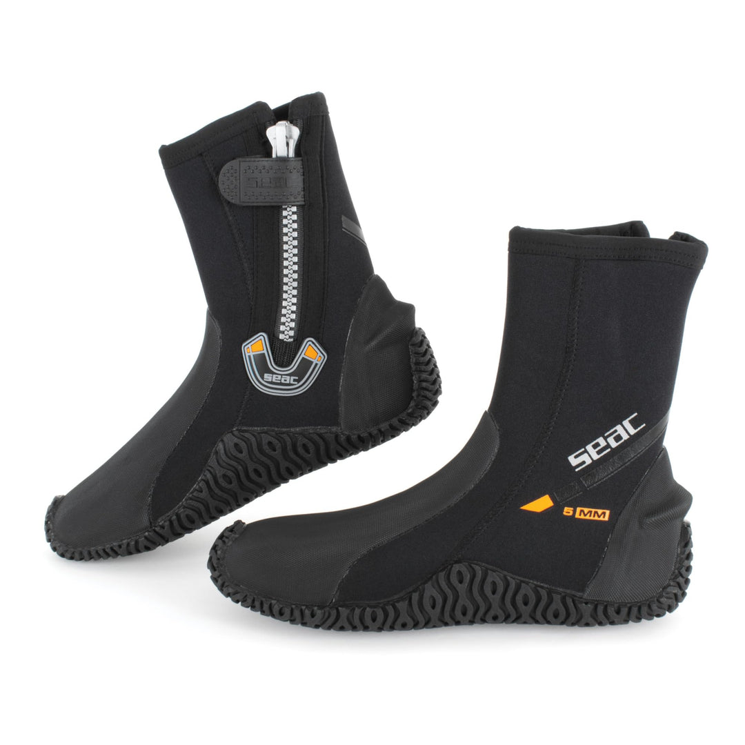 Seac Basic HD, Füssling aus 5 mm Neopren und fester Laufsohle, Taucherschuhe für Geräteflosse, L