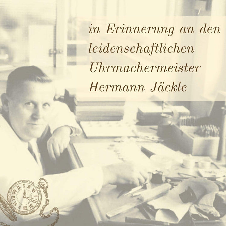 Hermann Jäckle Koblenz II BigDate Quarz Taschenuhr mit Kette & Reiseetui