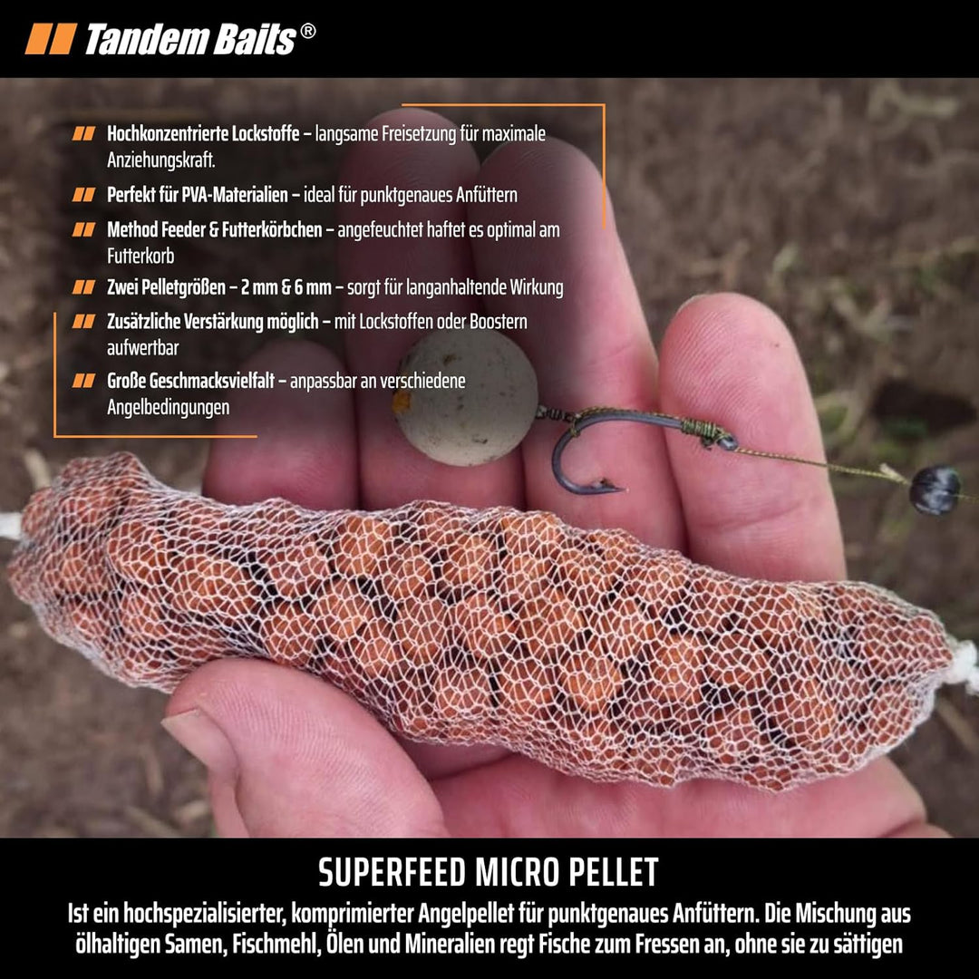 Tandem Baits Karpfen Futter Angelfutter Grundfutter Pellets Feeder SuperFeed Micro Pellet 3-er Set 2