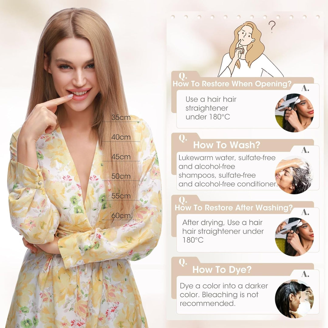Elailite Bonding Extensions Echthaar Keratin U-Tip Haarverlängerung 100% Menschenhaar 1g/Strähne 20'