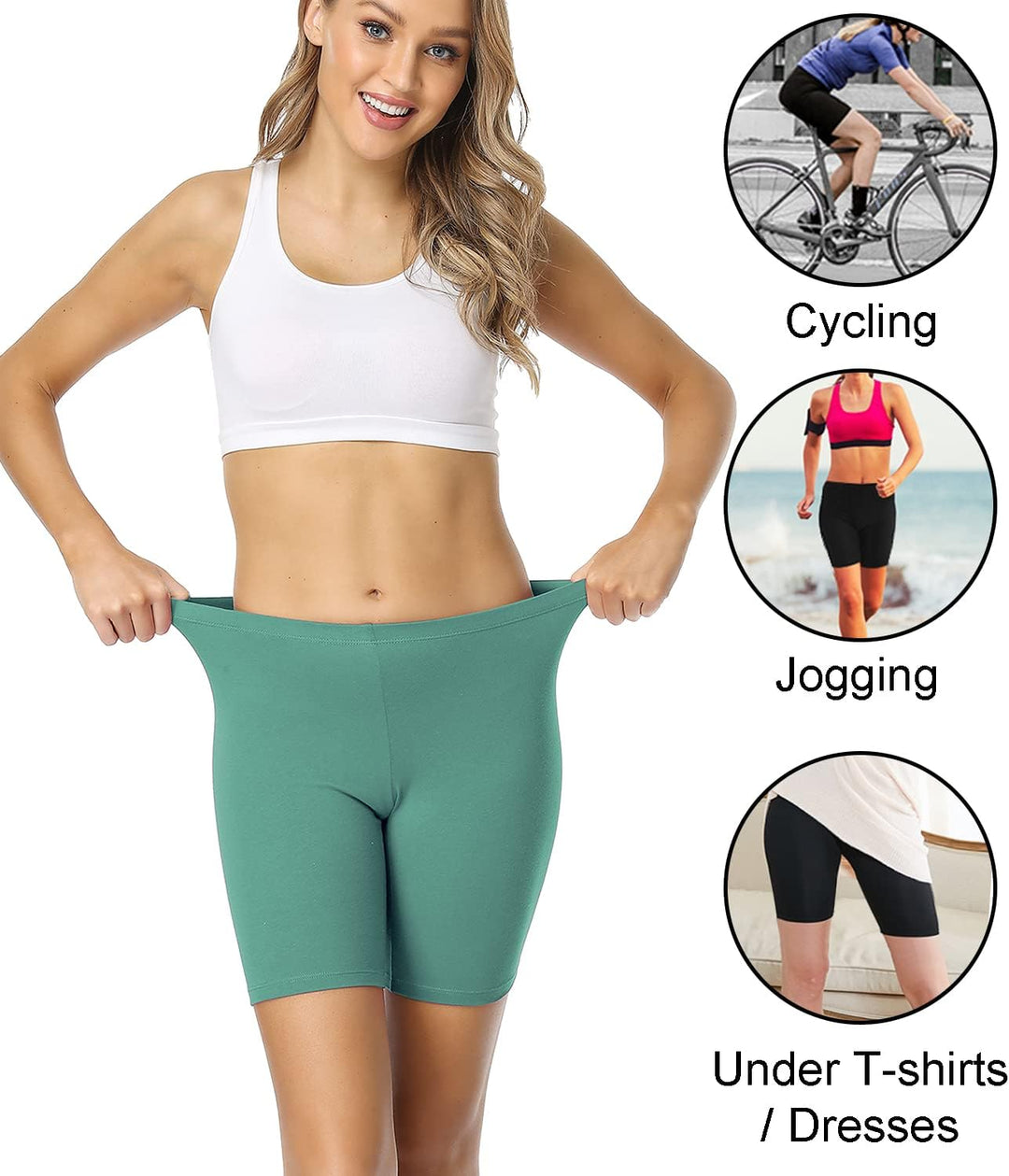 wirarpa Radlerhose Damen Kurz Baumwolle Boxershorts Unter Kleid Rock Unterhosen mit Bein Anti Scheue