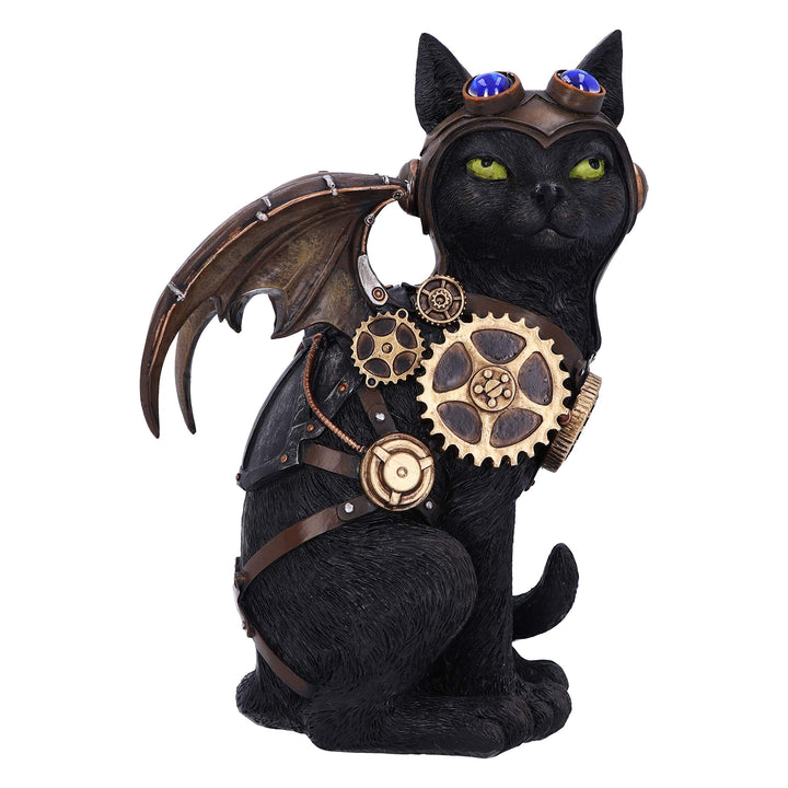 Nemesis Now Feline Flight 22,7 cm Steampunk Schwarze Katze Pilotenfigur