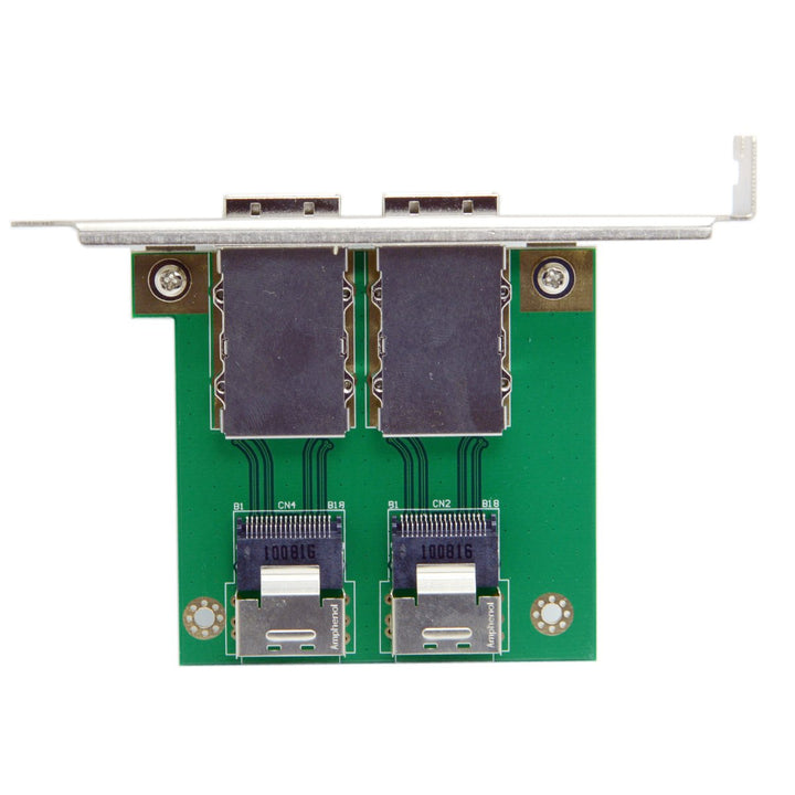 cablecc Dual Ports Mini SAS SFF-8088 zu SAS 36Pin SFF-8087 PCBA-Adapter mit PCI-Halterung Grün SFF 8