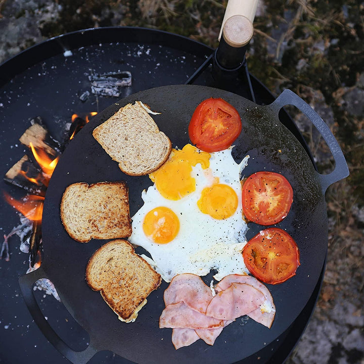 MUURIKKA Grillpfanne 48cm, Outdoor Pfanne, Feuerpfanne mit Beinen, robuster Walzstahl 48 cm, 48 cm