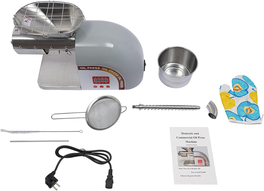 1800W ölpresse, 0-300°C Temperatur Einstellbar, 5kg/h Arbeitsgeschwindigkeit, Mit ölkanister Und Sie