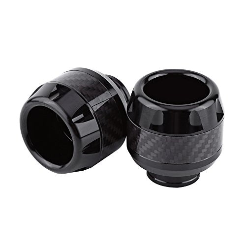 Aramox Sliders Frame, 1 Paar Kohlefaser-Motorrad-Vorderradgabel-Rahmen-Slider-Sturzschutz (Schwarz),