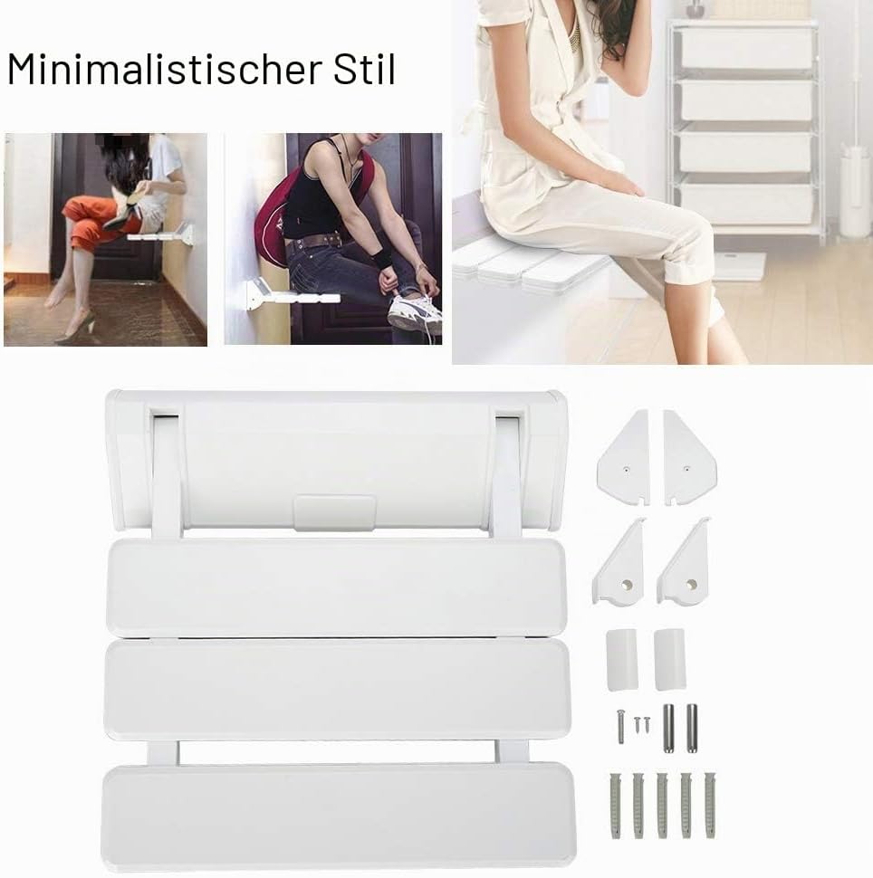 Faltbarer Duschsitz, Wand-Duschstuhl, zusammenklappbar, Wohnzimmer, 130 kg, kann verwendet werden fü