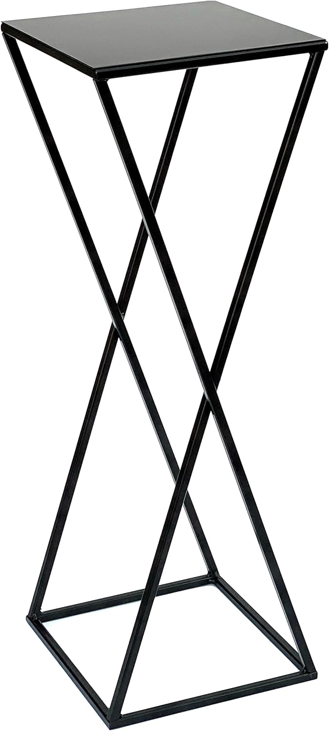 DanDiBo Blumenhocker Metall Schwarz Eckig 68 cm Blumenständer Beistelltisch 437 Blumensäule Modern P