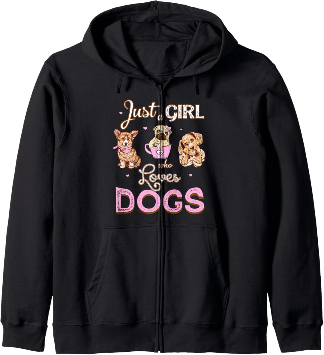 Nur ein Mädchen, das Hunde liebt Kapuzenjacke