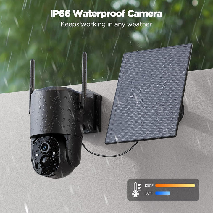2K Überwachungskamera Aussen Solar Akku: Kamera Überwachung Aussen Kabellos WLAN Kamera Outdoor Sola