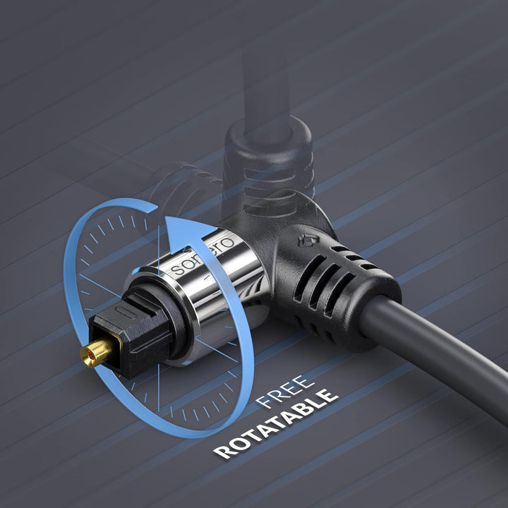 Sonero Optisches Audio Kabel 1x90° 20,0m 1x 90° Stecker 20,0m, 1x 90° Stecker 20,0m