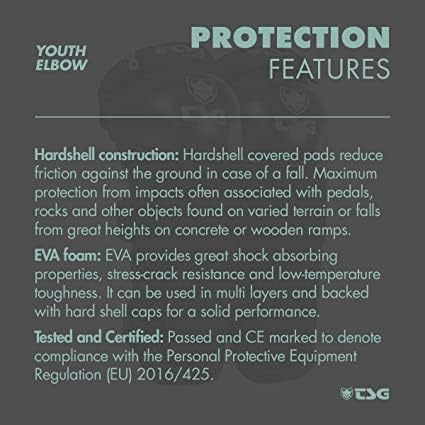 TSG Elbogenschoner Youth Elbow XXS Schwarz, XXS Schwarz
