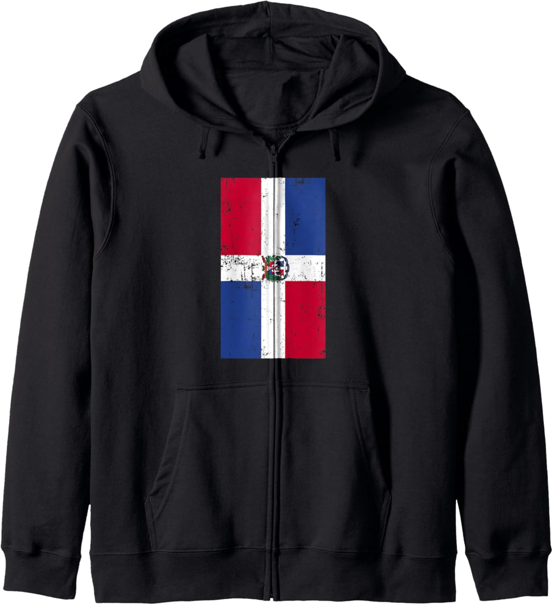 Dominican Republic Caribbean Santo Domingo Distressed Flag Kapuzenjacke