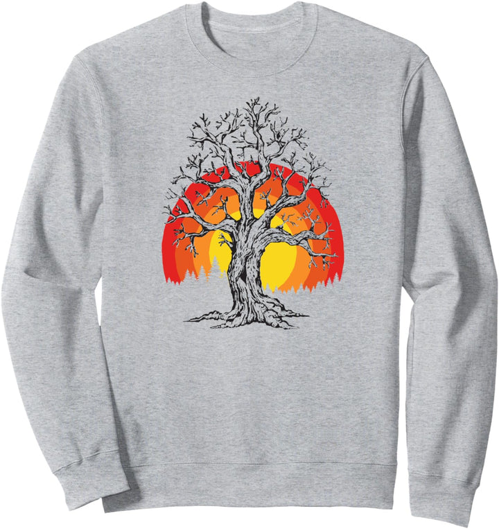 Vintage Tree & Sun Outdoor & Nature 80s Hipster Graphic Sweatshirt