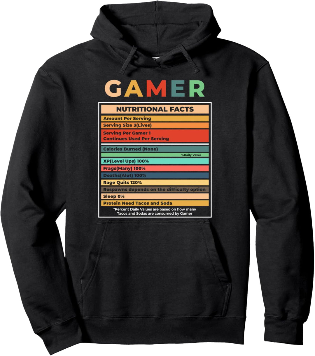 Gamer Nährwerte Gaming Videospiel Lustig Geschenk Pullover Hoodie