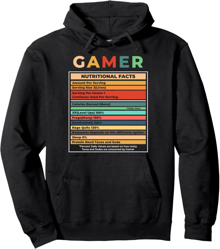Gamer Nährwerte Gaming Videospiel Lustig Geschenk Pullover Hoodie