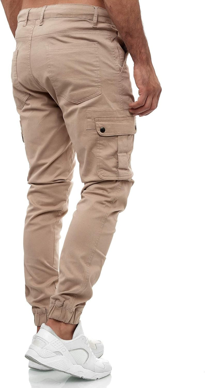 Tazzio Cargohose Herren Cargo Hose Jogger Chino Regular Fit Jeans 18525 29 Beige, 29 Beige