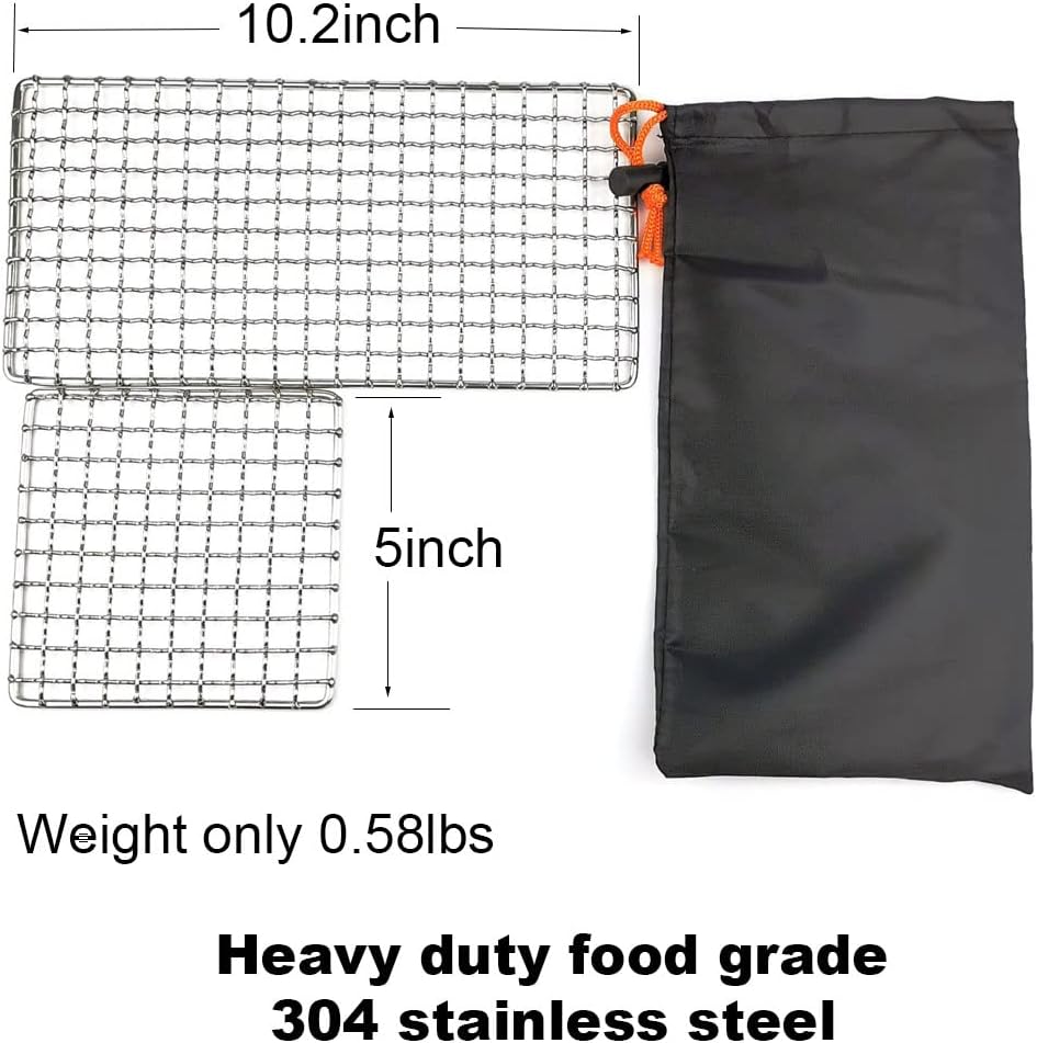 Rayeeley Bushcraft Grills Backpacker Grills, Lagerfeuer Kochen, Grillrost, hochfeste Outdoor-Netzaus