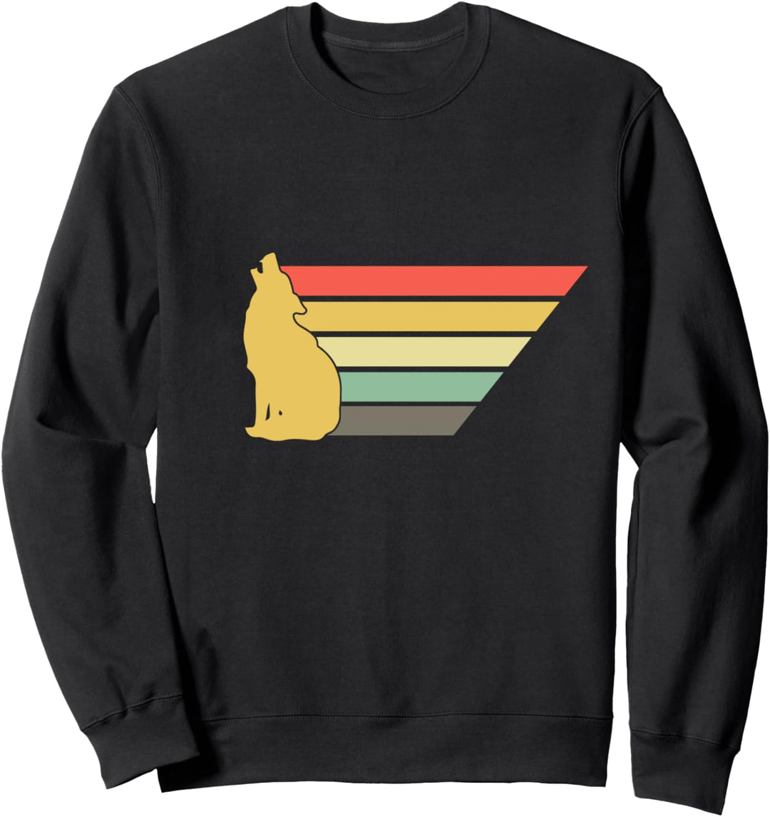 Retro Wolf Raubtier Wildnis Wölfe - Vintage Jäger Sweatshirt