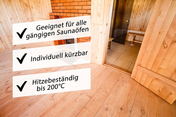 Silikonkabel (5 x 2,5 mm²) 5 Meter für Saunaofen von 4,5 bis 9 KW Saunakabel 5m, 5m