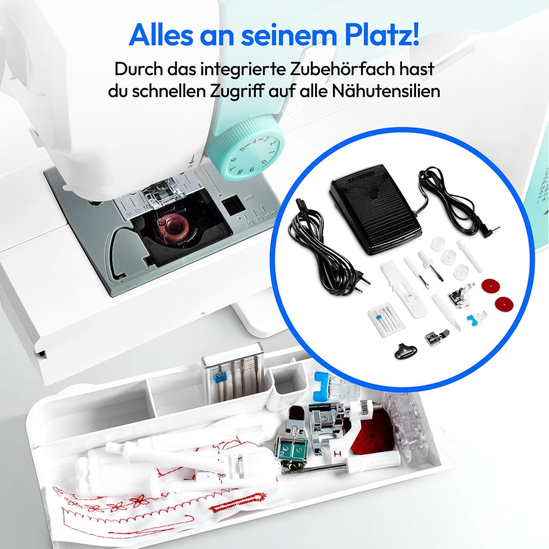 MEDION Digitale Nähmaschine SD36 (36 Watt, einstellbare Stichlänge und Stichbreite, 270 Stichmuster,