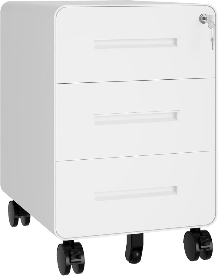BISLEY Rollcontainer EasyRoll - mit 3 Schublade, Bürocontainer in der Farbe 696 weiss - Rollwagen Ma
