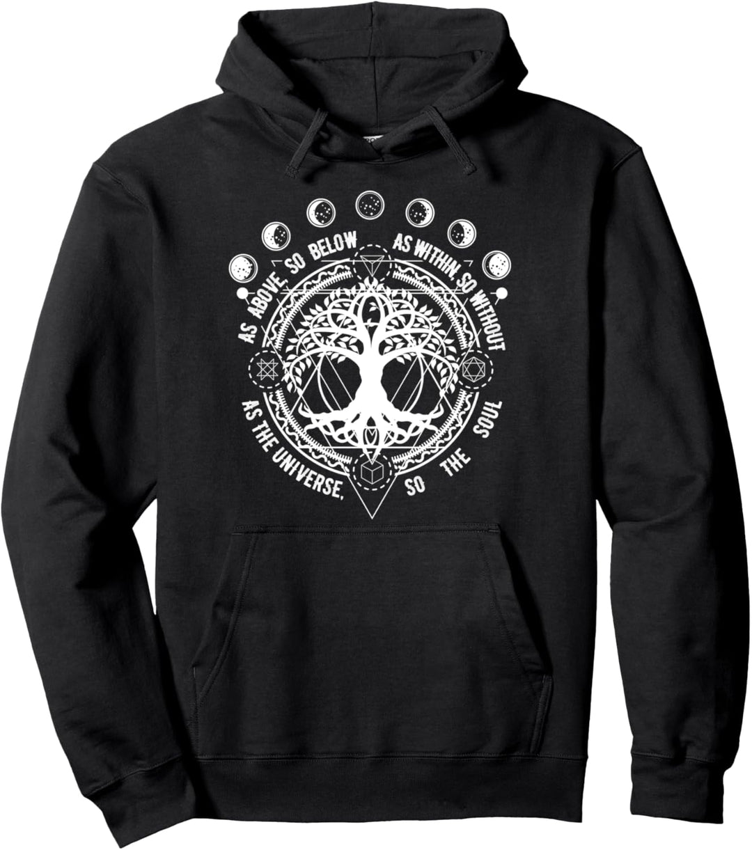 Yggdrasil Weltenbaum Moon phases blackcraft Shirt Pullover Hoodie
