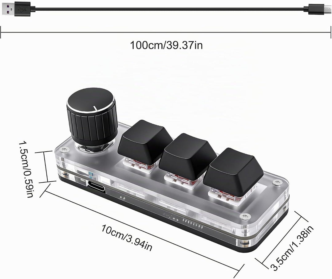 Mini 3 Schlüssel Tastatur Mechanische Tastatur Einhandige Hot Key mit Knopf | DIY Programmierbares M